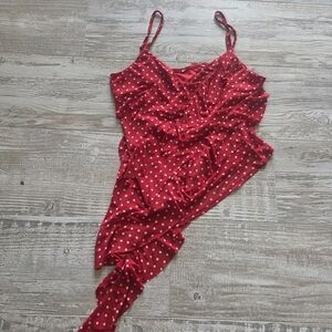 TJMAXX Red Polka Dot Top (tie at waist)